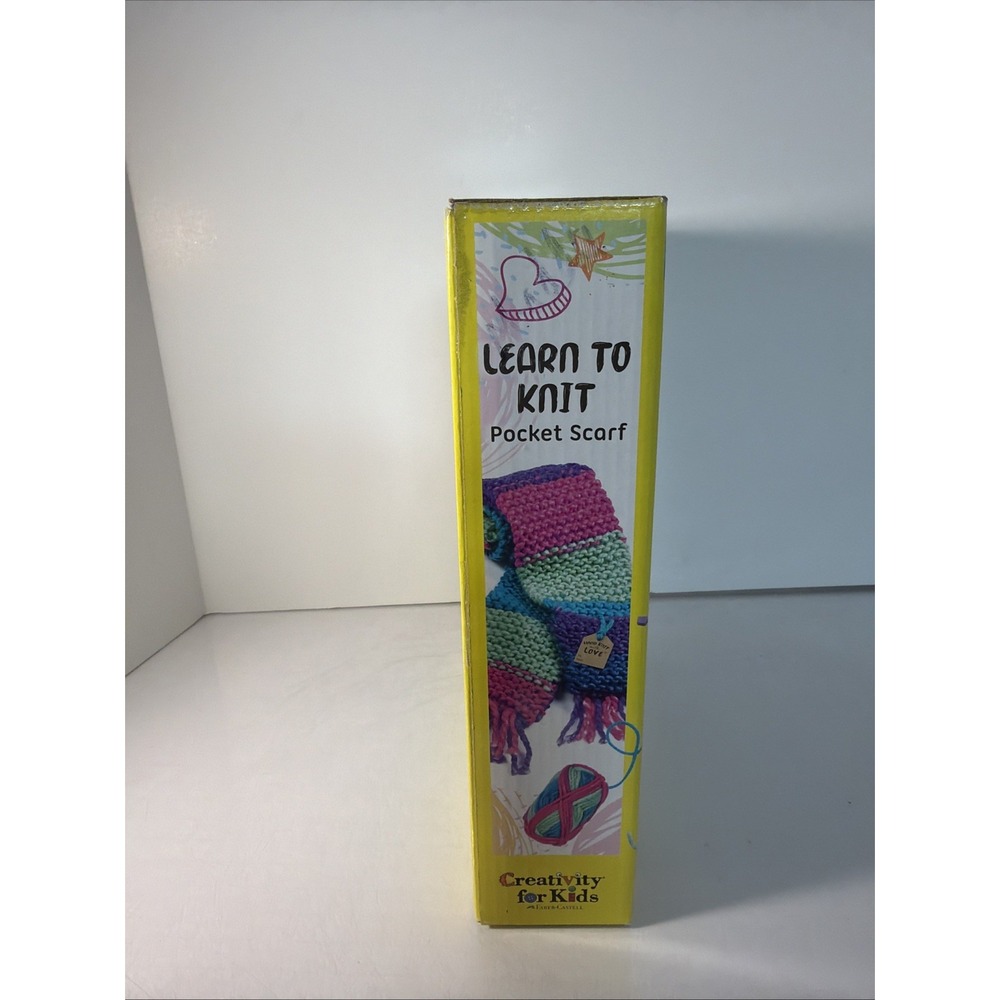 Learn to Knit Pocket Scarf Kit Lion Brand Yarn Colorful Yarn/Needles Open/Unused - Picture 4 of 9